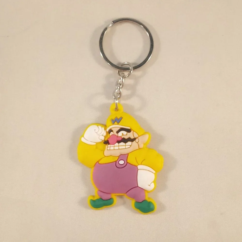 Men's Silver Mario Brothers Wario Yoshi Characters Keychain Key Ring Lot of 2